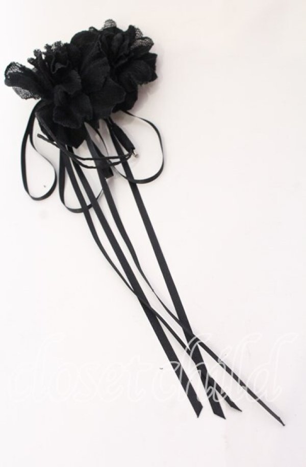 画像3: 【SALE】INGEBORG / フラワーコサージュ＆コードブローチ  クロ O-25-09-01-014-LO-AC-OW-ZT485-F004 (3)