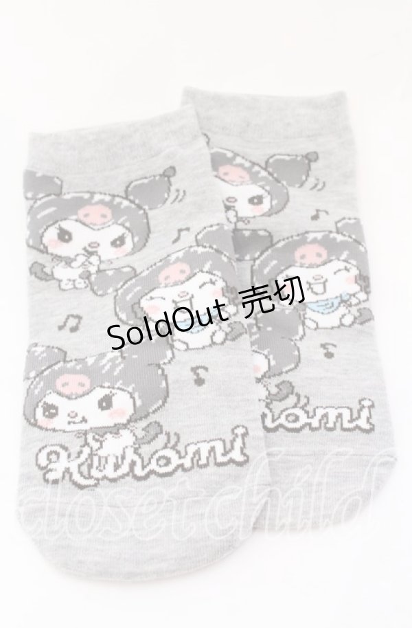 画像1: サンリオ / ソックス+巾着セット ソックス単品  グレー O-25-09-01-018-EL-ZA-IG-ZT485-F001 (1)