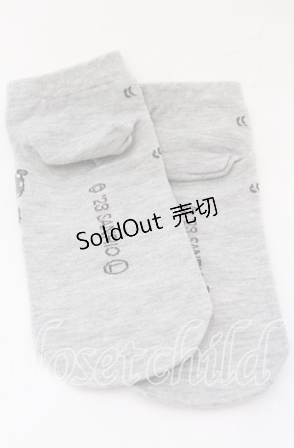 画像2: サンリオ / ソックス+巾着セット ソックス単品  グレー O-25-09-01-018-EL-ZA-IG-ZT485-F001 (2)