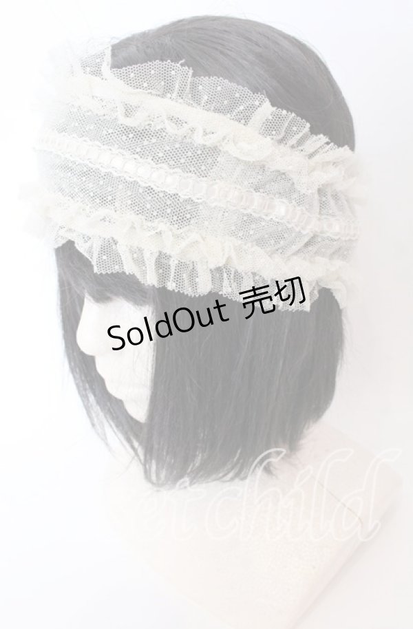 画像1: PINK HOUSE / ドットチュールヘアバンド  ベージュ O-25-09-01-024-LO-AC-OW-OS (1)