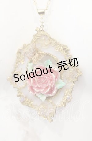画像: AngelicareBliranteVestitura / ローズフレームネックレス  ゴールド×ピンク O-25-09-01-038-LO-AC-OW-OS