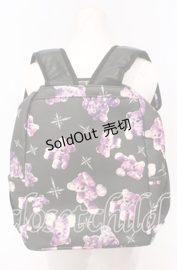 画像2: TRAVAS TOKYO / 総柄プリントバックパック  ブラックｘパープル O-25-09-03-026-PU-BG-YM-ZT0916A (2)