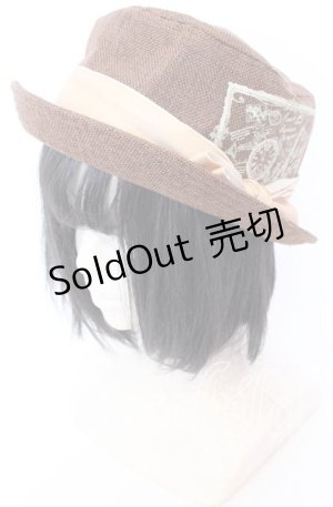 画像: axes femme / プリント入りカンカン帽  ブラウン系 O-25-09-03-034-AX-AC-IG-OS