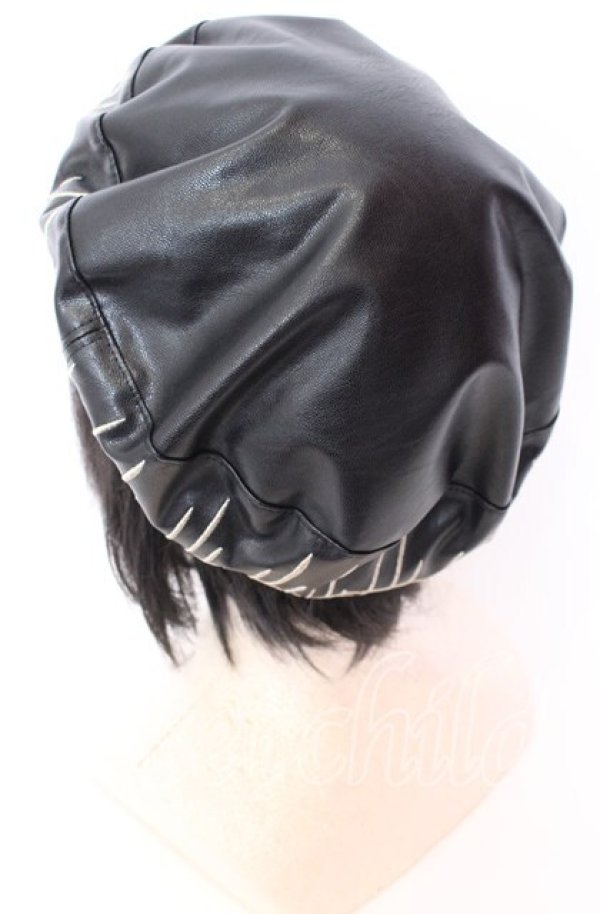 画像2: CuLLt / GOKOU BERET　ベレー  ブラック×シルバー O-25-09-03-039-PU-AC-IG-ZT387 (2)
