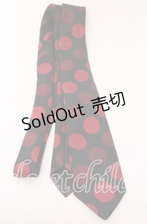 画像: PEACE NOW / ドットジャガードネクタイ  レッド×ブラック O-25-09-03-042-PU-ZA-OW-OS