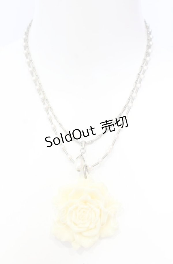 画像2: 【SALE】INGEBORG / ローズダブルチェーンネックス  オフ×シルバー O-25-09-03-056-LO-AC-IG-ZT394 (2)