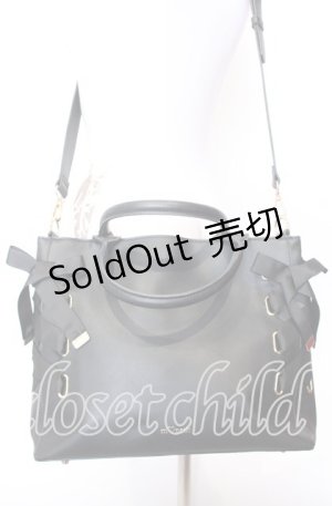 画像: m petit by misako / AMレースアップ 2WAY トートバッグ  クロ O-25-09-03-012-LO-BG-IG-OS