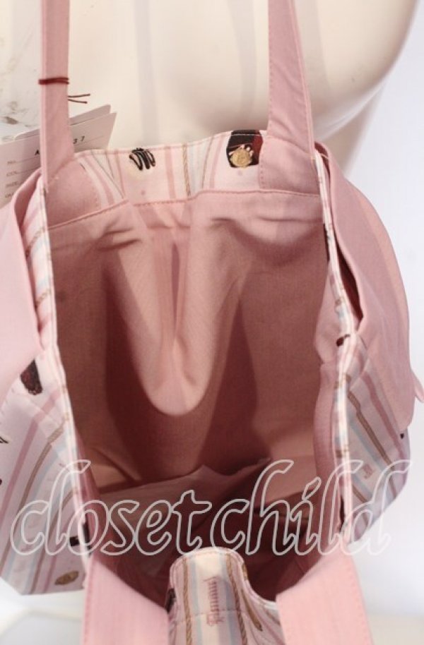 画像4: Amavel / Nounours Chocolatory リボントート  ピンク O-25-09-03-014-CA-BG-OW-ZT1028M (4)