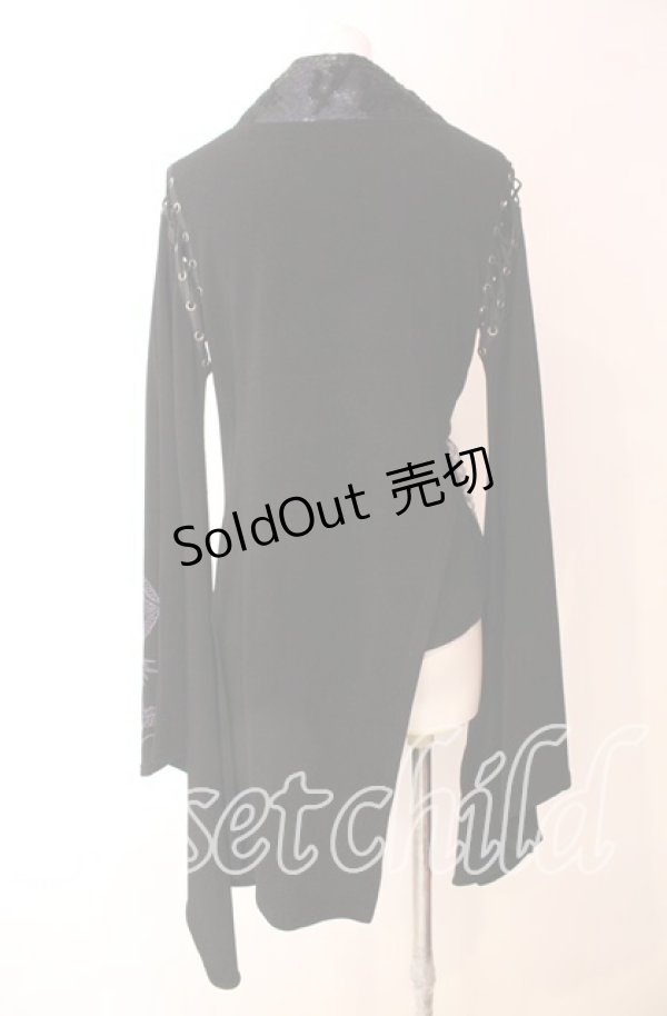 画像4: Qutie Frash / 着物カーデ  ブラック×パープル O-25-09-04-027-QU-TO-OW-OS (4)