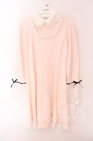 画像: Ank Rouge / レース袖胸あきワンピース M ピンク O-25-09-04-031-CA-OP-OW-OS