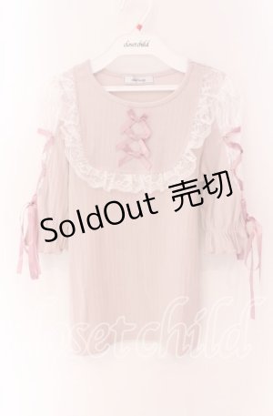 画像: Ank Rouge / 3つリボンスピンドルトップス M ピンク O-25-09-04-035-CA-TO-OW-OS