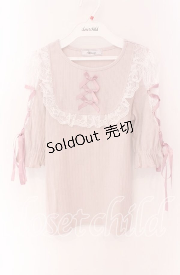 画像1: Ank Rouge / 3つリボンスピンドルトップス M ピンク O-25-09-04-035-CA-TO-OW-OS (1)