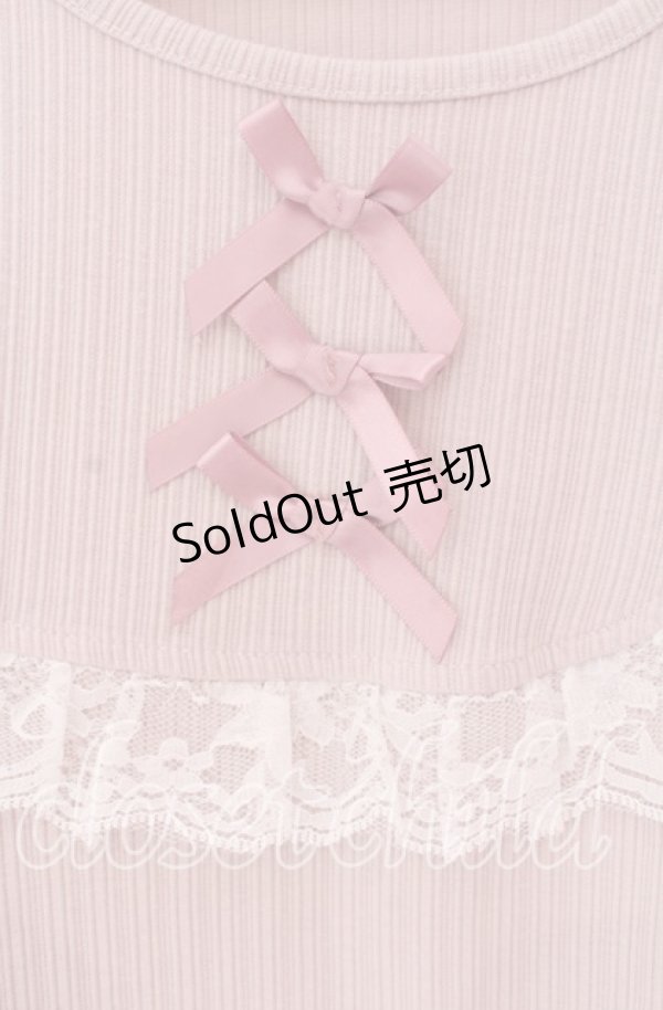 画像2: Ank Rouge / 3つリボンスピンドルトップス M ピンク O-25-09-04-035-CA-TO-OW-OS (2)
