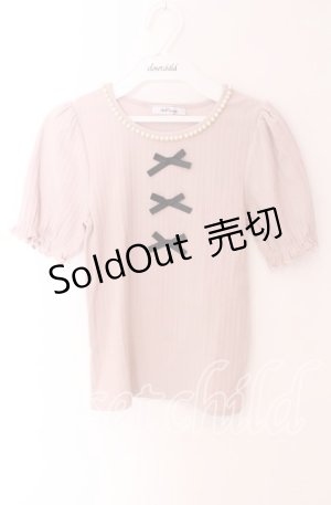 画像: Ank Rouge / パール配色3つリボントップス M ピンク O-25-09-04-037-CA-TO-OW-OS