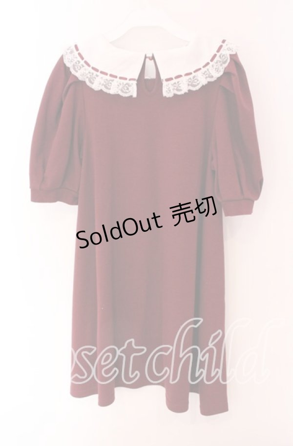 画像3: Ank Rouge / はしごレースカットワンピース M ワイン O-25-09-04-038-CA-OP-OW-OS (3)
