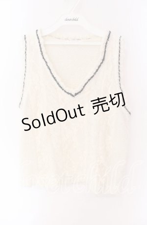 画像: axes femme / レーシーチルデンニットベスト M キナリ O-25-09-04-041-AX-TO-OW-OS