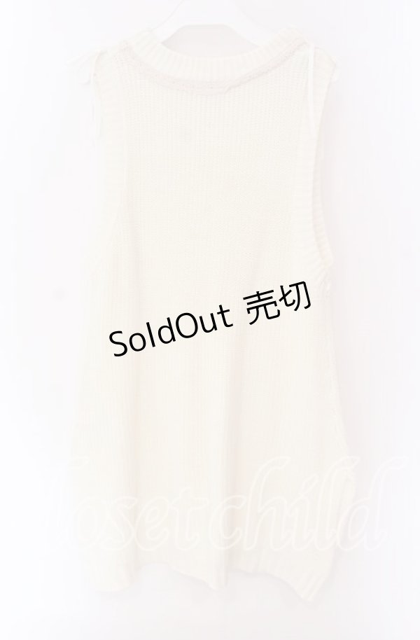 画像3: axes femme / レースアップノースリニットワンピース M キナリ O-25-09-04-042-AX-OP-OW-OS (3)