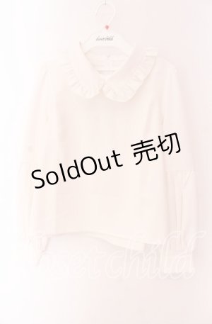 画像: evelyn / フリルカラープルブラウス  オフシロ O-25-09-04-044-LO-BL-OW-OS