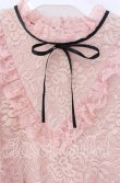 画像2: 【SALE】Ank Rouge / リボン配色総レースプルオーバー M ピンク O-25-09-04-048-CA-TO-OW-ZT162 (2)