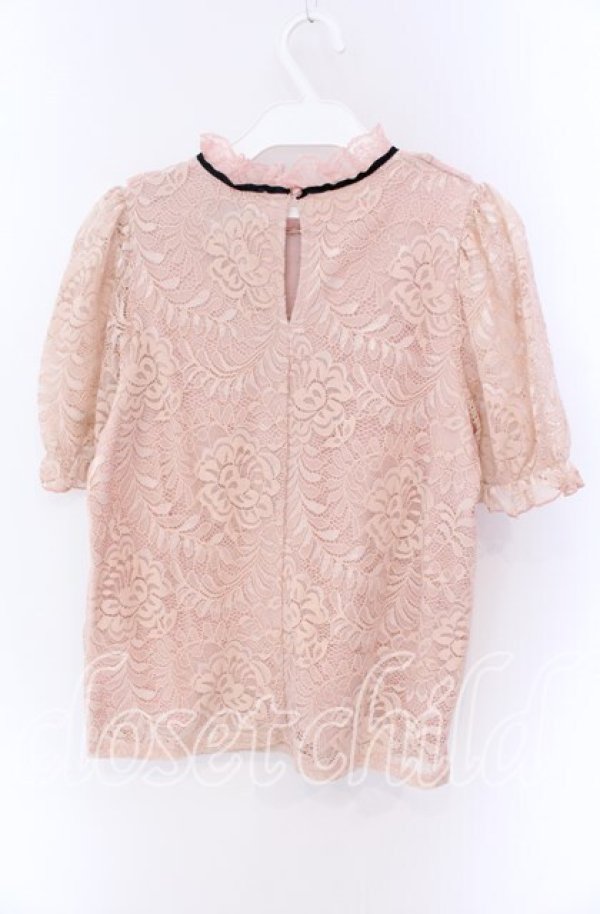 画像3: 【SALE】Ank Rouge / リボン配色総レースプルオーバー M ピンク O-25-09-04-048-CA-TO-OW-ZT162 (3)