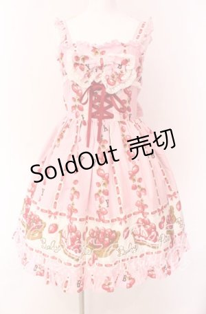 画像: BABY,THE STARS SHINE BRIGHT / BABYいちごタルトジャンパースカート  ピンク O-25-09-04-005-BA-OP-IG-OS