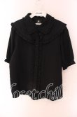 画像1: Rojita / フリル衿ブローチ付き半袖ブラウス【ブローチ欠品】 F クロ O-25-09-04-058-LO-BL-OW-OS (1)