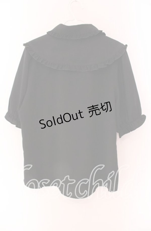 画像3: Rojita / フリル衿ブローチ付き半袖ブラウス【ブローチ欠品】 F クロ O-25-09-04-058-LO-BL-OW-OS (3)
