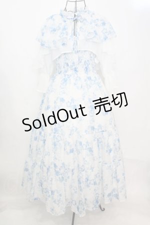 画像: 【SALE】axes femme / ネモフィラプリントブラウス×ワンピース F シロ×アオ O-25-09-04-1035-AX-OP-OW-ZT359