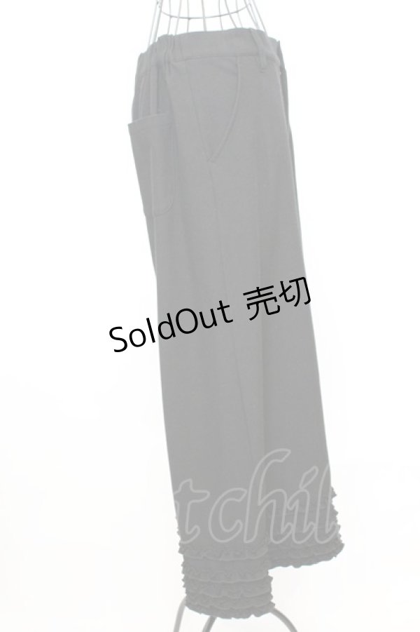 画像2: PINK HOUSE / フリル使いストレッチパンツ 3（M） クロ O-25-09-04-1004-LO-PA-IG-OS (2)