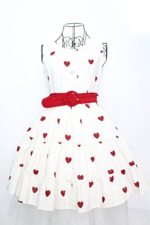 画像: mille fille closet by LODISPOTTO / RetroFrenchハートワンピース M アイボリー×アカ O-25-09-04-1042-LO-OP-OW-OS
