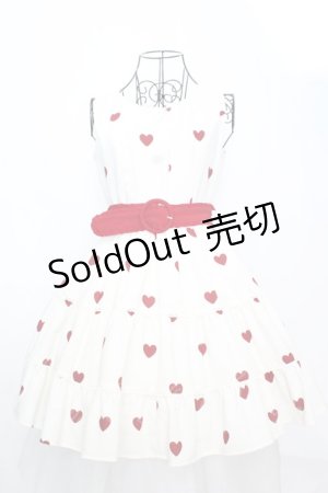 画像: mille fille closet by LODISPOTTO / RetroFrenchハートワンピース M アイボリー×アカ O-25-09-04-1042-LO-OP-OW-OS