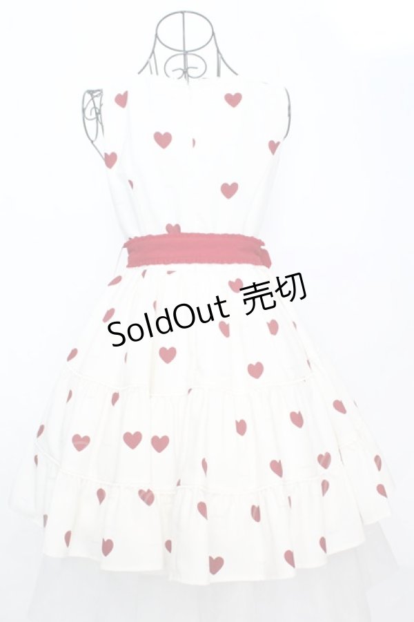画像2: mille fille closet by LODISPOTTO / RetroFrenchハートワンピース M アイボリー×アカ O-25-09-04-1042-LO-OP-OW-OS (2)