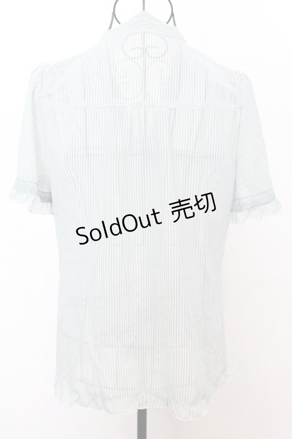 画像2: axes femme / ストライプリボンタイブラウス M ミント O-25-09-04-1012-AX-BL-YM-OS (2)