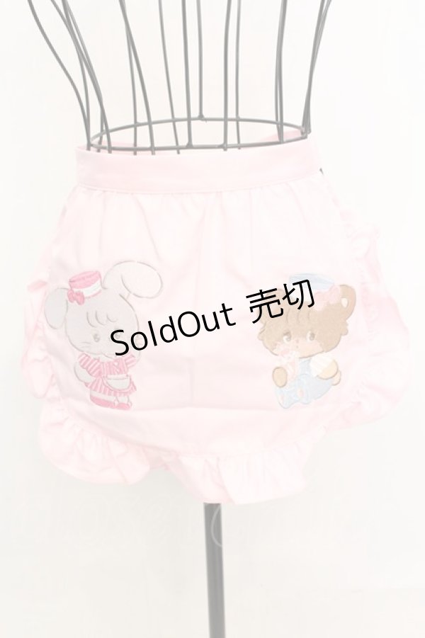 画像1: axes femme kawaii / mikkoコラボ刺繍エプロン  ピンク O-25-09-04-1014-AX-SK-OW-OS (1)