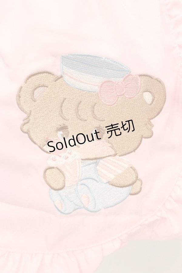 画像2: axes femme kawaii / mikkoコラボ刺繍エプロン  ピンク O-25-09-04-1014-AX-SK-OW-OS (2)