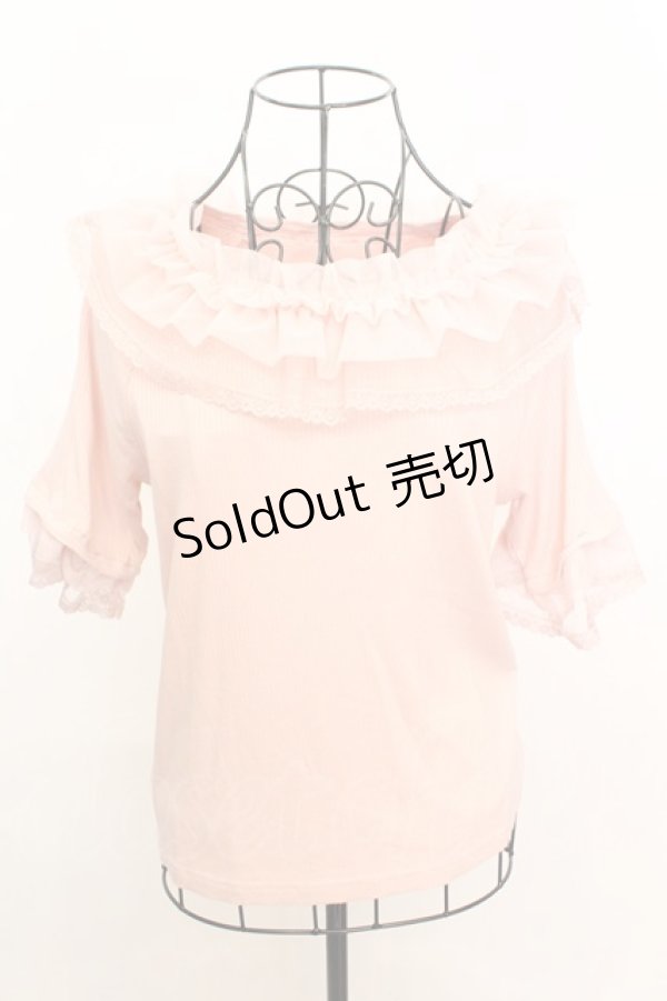 画像1: 【SALE】axes femme / ドット×チュールフリルプルオーバー F ピンク O-25-09-04-1015-AX-TO-OW-ZT036 (1)