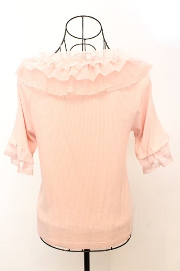 画像2: axes femme / ドット×チュールフリルプルオーバー F ピンク O-25-09-04-1015-AX-TO-OW-ZT036 (2)