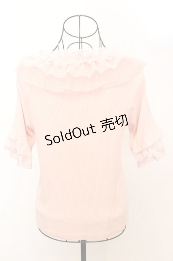 画像2: 【SALE】axes femme / ドット×チュールフリルプルオーバー F ピンク O-25-09-04-1015-AX-TO-OW-ZT036 (2)