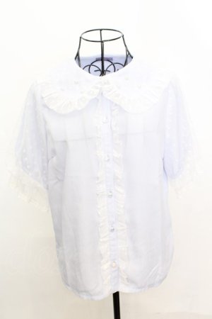 画像: axes femme kawaii / ドットチュール半袖ブラウス M ラベンダー O-25-09-04-1016-AX-BL-OW-OS
