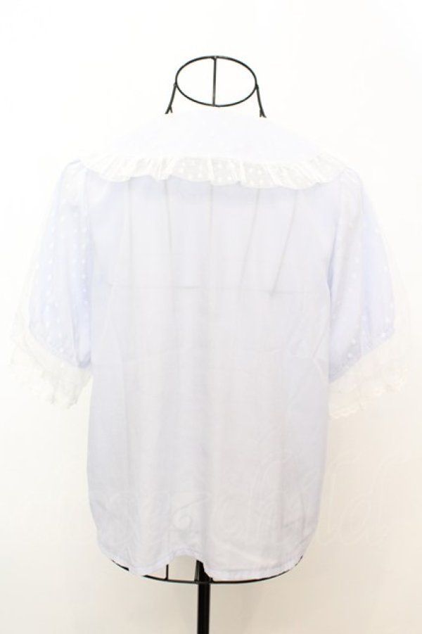 画像3: axes femme kawaii / ドットチュール半袖ブラウス M ラベンダー O-25-09-04-1016-AX-BL-OW-ZT085 (3)