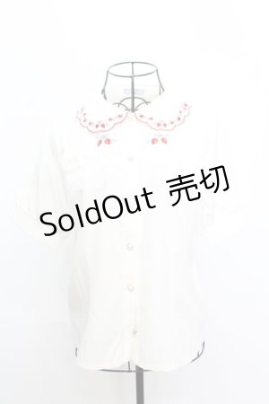 画像: axes femme POETIQUE / ストロベリー刺繍ブラウス F キナリ O-25-09-04-1017-AX-BL-OW-OS