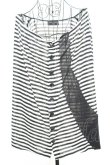 画像1: BPN FOR MEN / ボーダー変形カーディガン M ブラック×ホワイト O-25-09-04-1020-GO-TO-OW-OS (1)