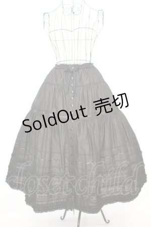 画像: PINK HOUSE / リボン使いローンミディスカート  クロ O-25-09-04-1021-LO-SK-OW-OS