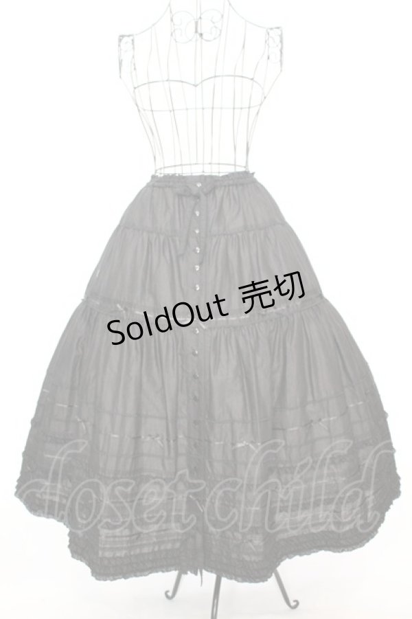 画像1: PINK HOUSE / リボン使いローンミディスカート  クロ O-25-09-04-1021-LO-SK-OW-OS (1)