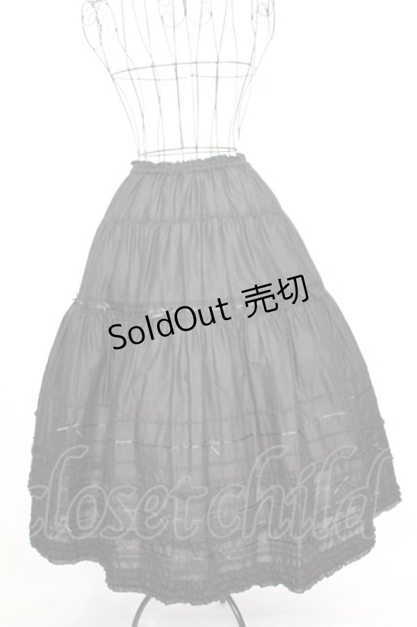 画像2: PINK HOUSE / リボン使いローンミディスカート  クロ O-25-09-04-1021-LO-SK-OW-OS (2)