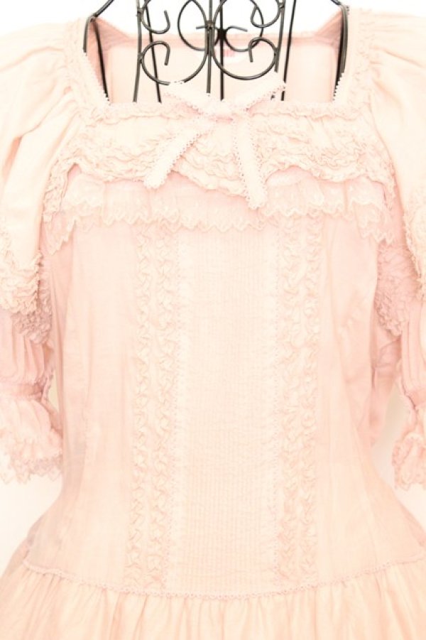 画像2: PINK HOUSE / フロッキードットチュール使いワンピース  ピンク O-25-09-04-1023-LO-OP-OW-OS (2)