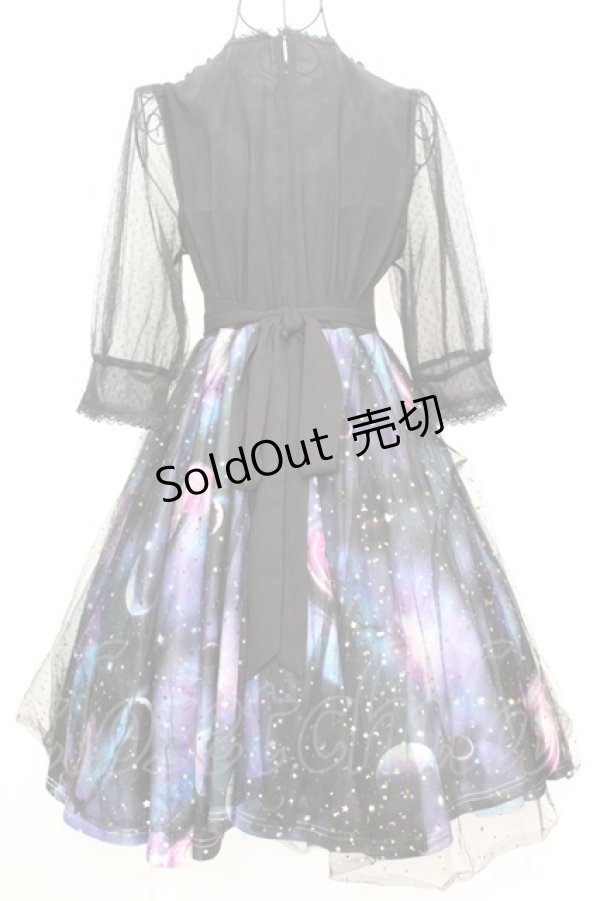 画像5: Favorite / 宇宙柄×星空チュールワンピース  ブラックｘブルー O-25-09-04-1026-LO-OP-YM-OS (5)