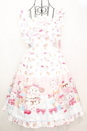 画像: axes femme kawaii / ダイナーカフェジャンパースカート M シロ O-25-09-04-1029-AX-OP-YM-OS