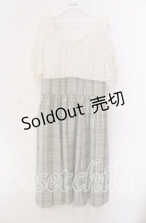 画像: axes femme / 2Wayドッキングワンピース F アイボリー×グリーン O-25-09-04-074-AX-OP-OW-OS