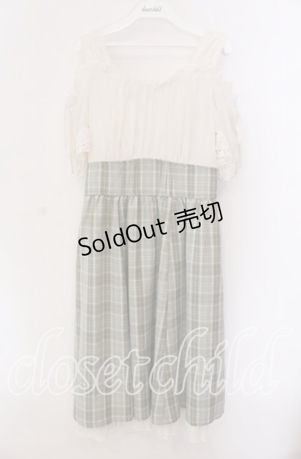 画像1: axes femme / 2Wayドッキングワンピース F アイボリー×グリーン O-25-09-04-074-AX-OP-OW-OS (1)